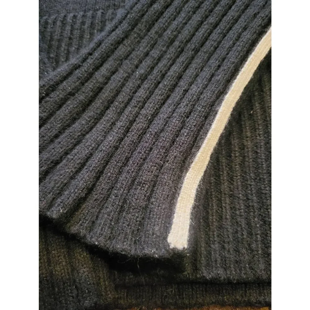 Derek Lam 10C X Athleta Sweater Women's XL Black White Cashmere Half Zip